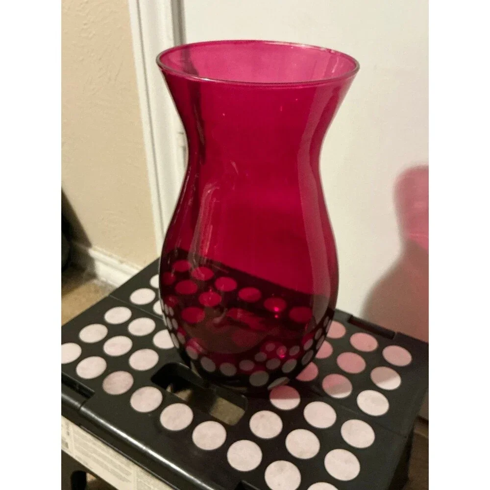 9.5” Red Flower Vase